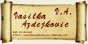 Vasilka Azdejković vizit kartica
